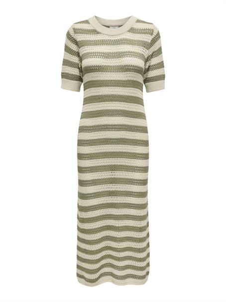 JDYTIKKA IVY 2/4 O-NECK STRIPE DRESS KNT sandshell1