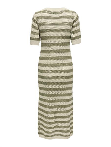 JDYTIKKA IVY 2/4 O-NECK STRIPE DRESS KNT sandshell1