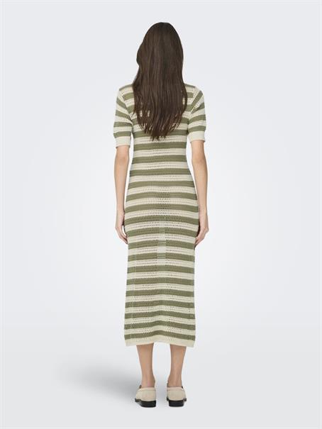 JDYTIKKA IVY 2/4 O-NECK STRIPE DRESS KNT sandshell1