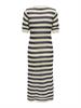 JDYTIKKA IVY 2/4 O-NECK STRIPE DRESS KNT sandshell2