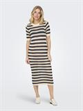 JDYTIKKA IVY 2/4 O-NECK STRIPE DRESS KNT sandshell2