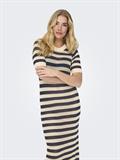 JDYTIKKA IVY 2/4 O-NECK STRIPE DRESS KNT sandshell2