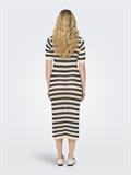 JDYTIKKA IVY 2/4 O-NECK STRIPE DRESS KNT sandshell2