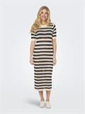 JDYTIKKA IVY 2/4 O-NECK STRIPE DRESS KNT sandshell2