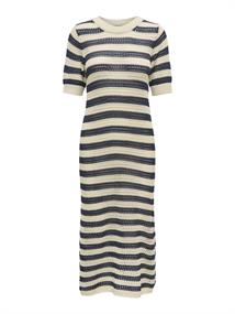 JDYTIKKA IVY 2/4 O-NECK STRIPE DRESS KNT sandshell2