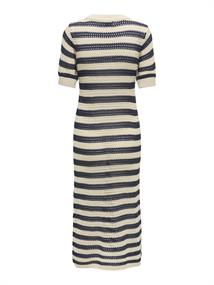 JDYTIKKA IVY 2/4 O-NECK STRIPE DRESS KNT sandshell2