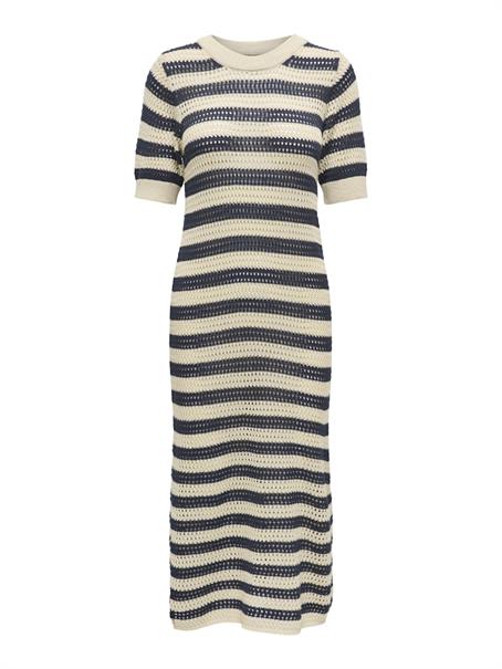 JDYTIKKA IVY 2/4 O-NECK STRIPE DRESS KNT sandshell2