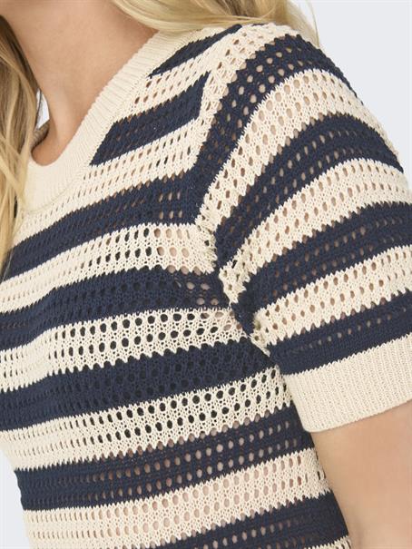 JDYTIKKA IVY 2/4 O-NECK STRIPE DRESS KNT sandshell2