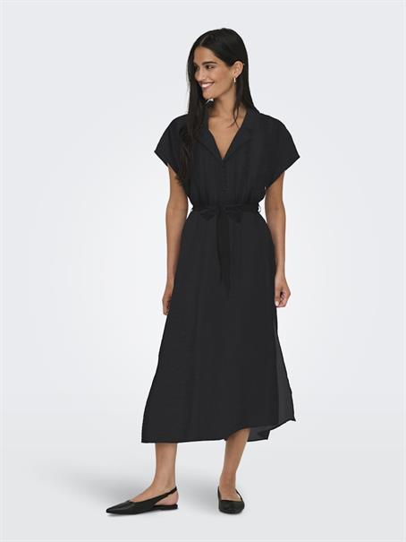 JDYTROYA LIFE S/L MIDI DRESS WVN DIA black