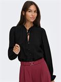 JDYVENUS L/S V-NECK STRING SHIRT WVN black
