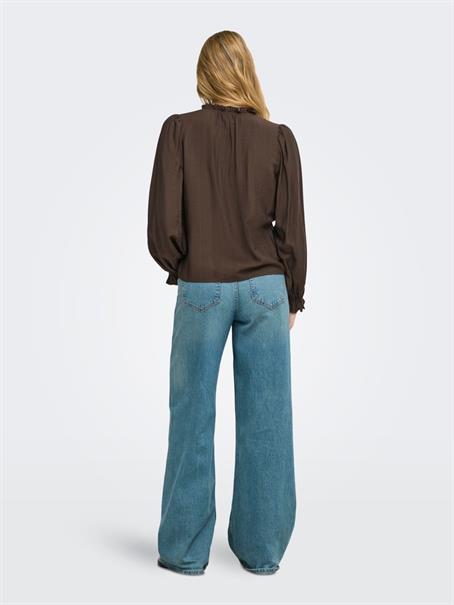 JDYVENUS L/S V-NECK STRING SHIRT WVN coffee bean