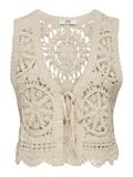 JDYVIC S/L V-NECK TIE VEST KNT tapioca
