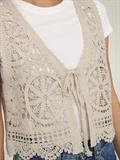 JDYVIC S/L V-NECK TIE VEST KNT tapioca