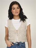JDYVIC S/L V-NECK TIE VEST KNT tapioca