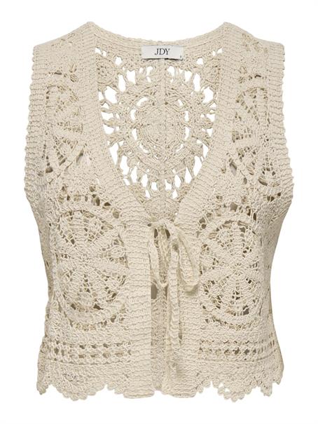 JDYVIC S/L V-NECK TIE VEST KNT tapioca