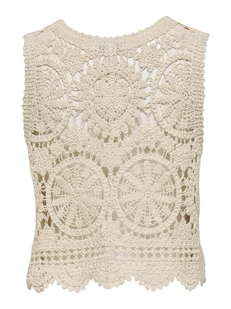 JDYVIC S/L V-NECK TIE VEST KNT tapioca