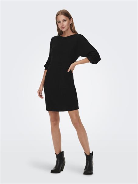 JDYWHITNEY MEGAN L/S BOAT DRESS KNT NOOS black
