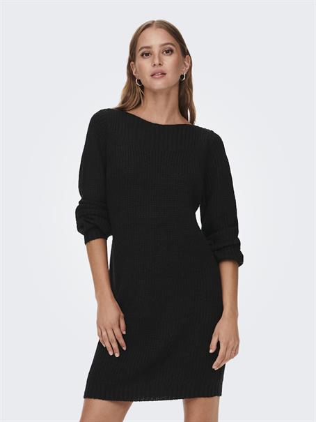 JDYWHITNEY MEGAN L/S BOAT DRESS KNT NOOS black