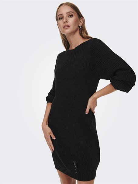 JDYWHITNEY MEGAN L/S BOAT DRESS KNT NOOS black