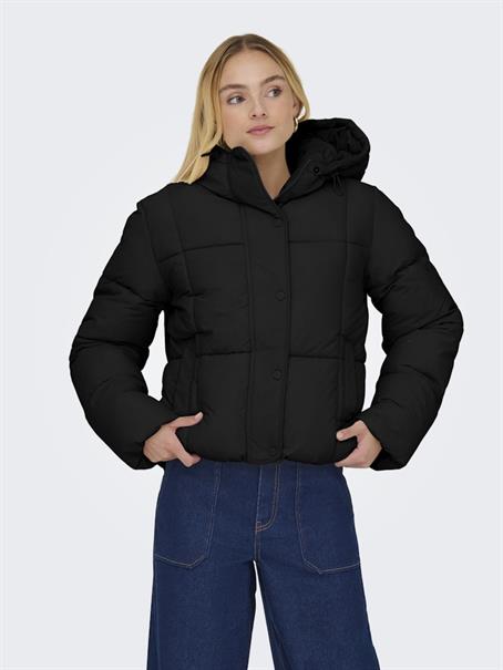 JDYWONDER SHORT HOOD PUFFER OTW SIJ black