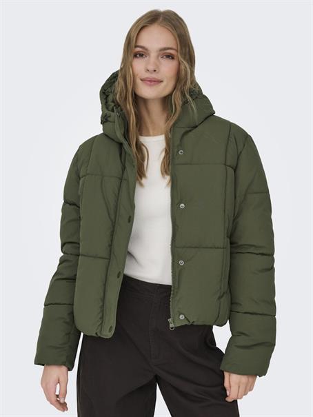 JDYWONDER SHORT HOOD PUFFER OTW SIJ ivy green