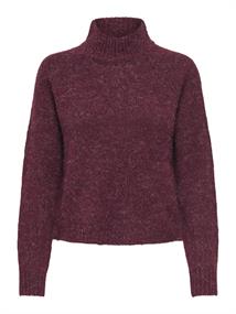 JDYZOEY LIFE L/S HN RAGLAN PUL KNT NOOS maroon banner