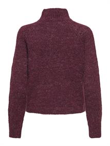 JDYZOEY LIFE L/S HN RAGLAN PUL KNT NOOS maroon banner
