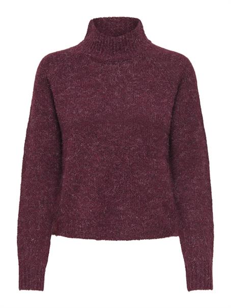 JDYZOEY LIFE L/S HN RAGLAN PUL KNT NOOS maroon banner