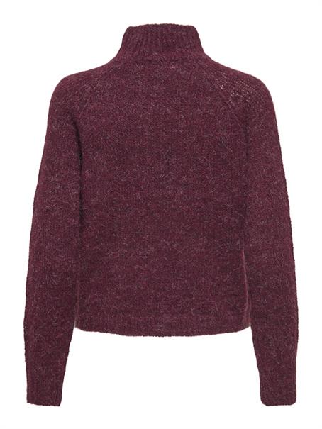 JDYZOEY LIFE L/S HN RAGLAN PUL KNT NOOS maroon banner