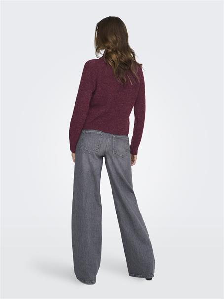 JDYZOEY LIFE L/S HN RAGLAN PUL KNT NOOS maroon banner