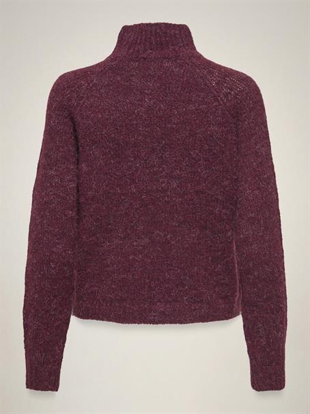 JDYZOEY LIFE L/S HN RAGLAN PUL KNT NOOS maroon banner