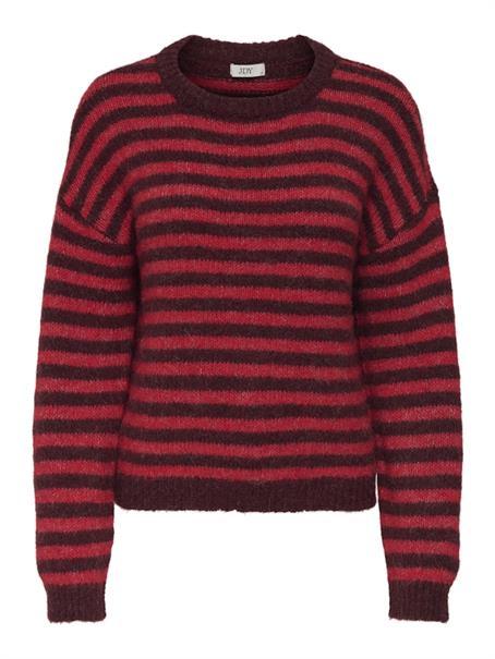 JDYZOEY LIFE L/S ON DROPSH PULL KNT NOOS maroon banner
