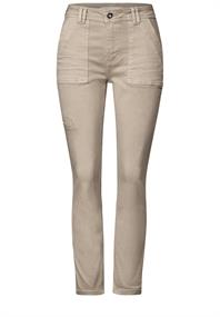 Jeans im Cargo-Look beige washed