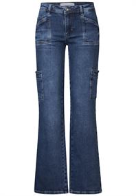 Jeans im Cargo Look medium blue washed