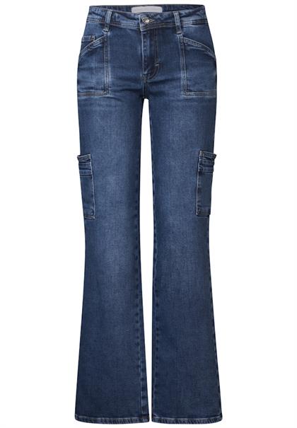 Jeans im Cargo Look medium blue washed