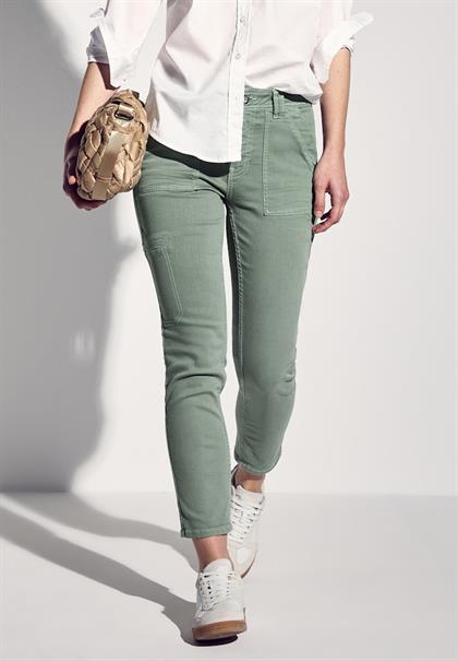 Jeans im Cargo-Look olive washed