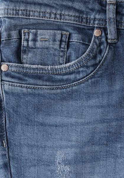 Jeans im Destroyed-Look medium blue wash