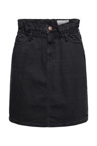 Jeans-Minirock mit Paperbag-Bund black dark wash
