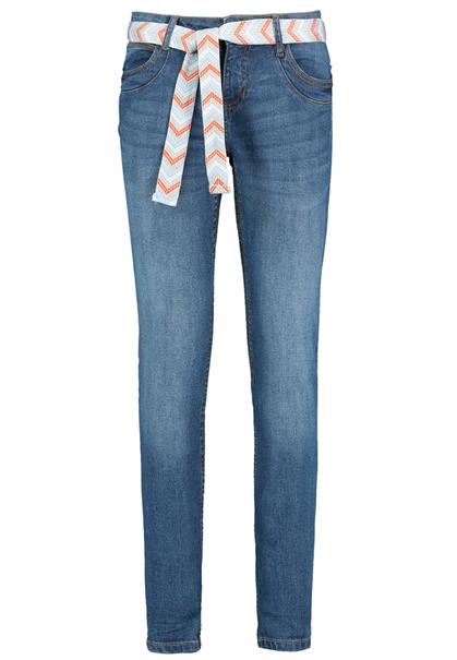 Jeans mit Bindegürtel light blue denim
