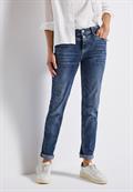 Jeans mit Destroyed Details mid blue random washed