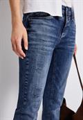 Jeans mit Destroyed Details mid blue random washed
