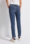Jeans mit Destroyed Details mid blue random washed