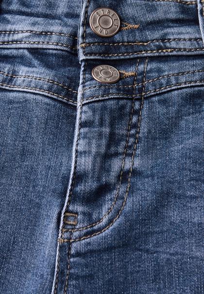 Jeans mit Destroyed Details mid blue random washed
