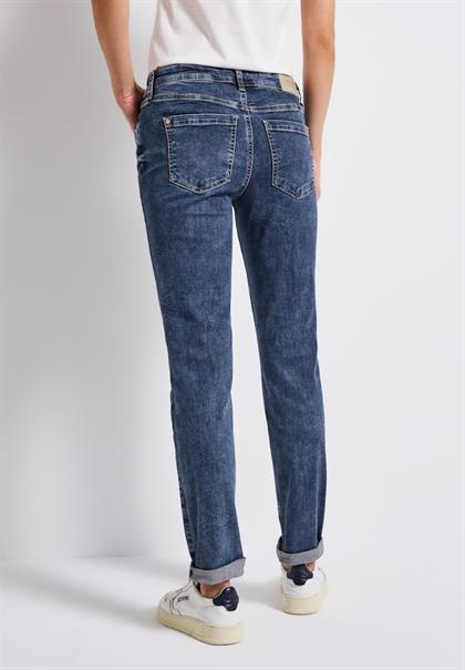 Jeans mit Destroyed Details mid blue random washed