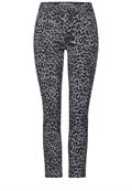 Jeans mit Leo-Print grey overdye print