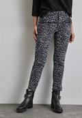 Jeans mit Leo-Print grey overdye print