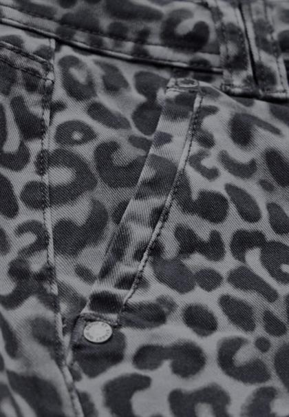 Jeans mit Leo-Print grey overdye print