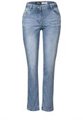 Jeans mit Turn-Up Detail light blue wash