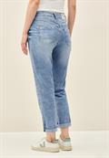 Jeans mit Turn-Up Detail light blue wash
