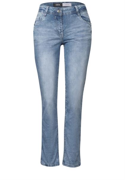 Jeans mit Turn-Up Detail light blue wash